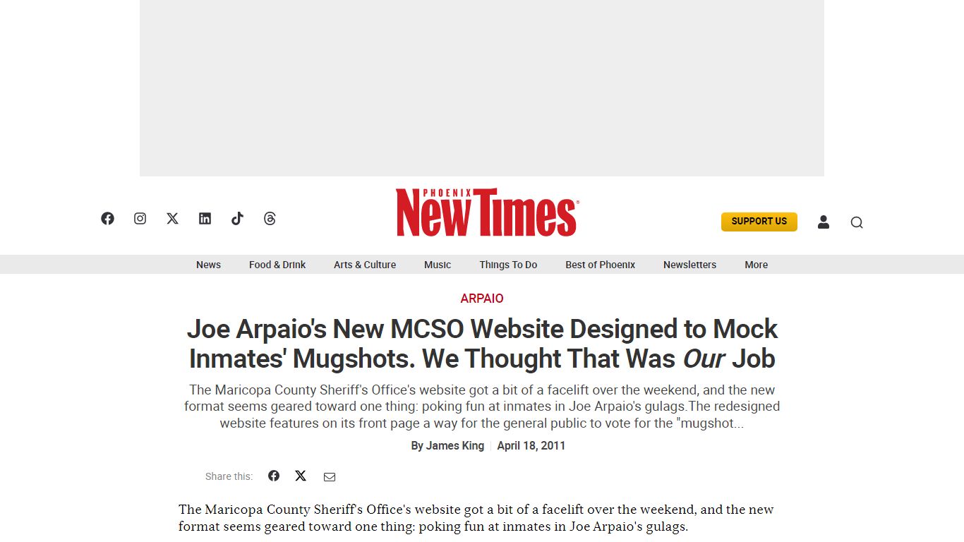 Joe Arpaio's New MCSO Website Designed to Mock Inmates' Mugshots. We ...